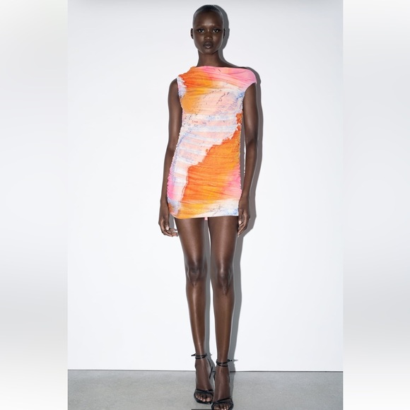 Zara Dresses & Skirts - Zara PRINTED TULLE DRESS. Multicolored. Size M. New with Tags.